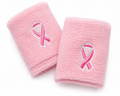 Breast Cancer Pink Ribbon Sport Sweat Wristbands